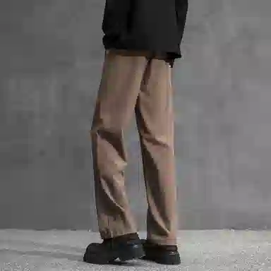 顶峰保罗 纯色垂感凉感宽松百搭直筒长裤薄款舒适小众简约高级感潮牌显瘦显高微喇休闲裤 男女同款