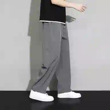 顶峰保罗 冰丝速干薄款字母直筒运动长裤情侣款宽松透气高级感显瘦显高垂感阔腿休闲裤 男女同款