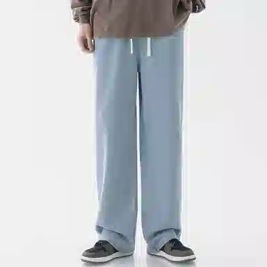 顶峰保罗 美式宽松百搭透气无性别主义弹力透气垂感休闲潮流阔腿拖地牛仔裤 男女同款