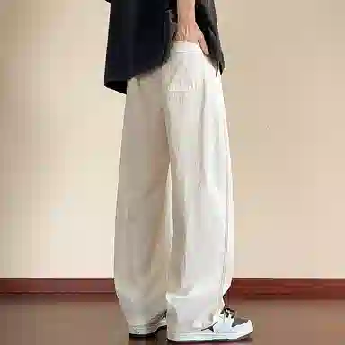 悍戈 宽松大码凉感垂感弹力弯刀时尚百搭运动长裤休闲裤 男女同款