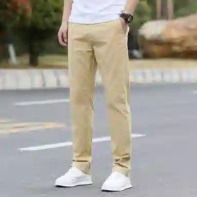 顶峰保罗 纯色薄款冰丝直筒商务长裤无性别主义高级感亲肤舒适百搭休闲裤 男女同款