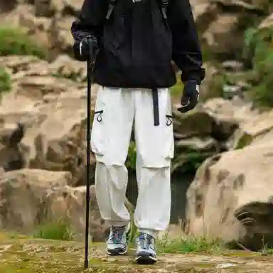 顶峰保罗 美式高街痞帅凉感舒适直筒长裤宽松小众百搭大口袋设计感潮流户外运动休闲裤 男女同款