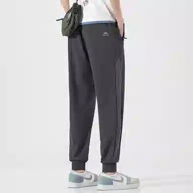 顶峰保罗 冰丝薄款速干弹力束脚九分裤潮牌百搭时尚潮流复古简约运动休闲裤 男女同款