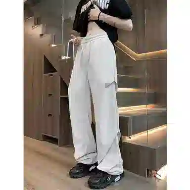 顶峰保罗 痞帅凉感舒适简约百搭伞兵直筒长裤户外登山跑步运动宽松小众设计感阔腿休闲裤 男女同款