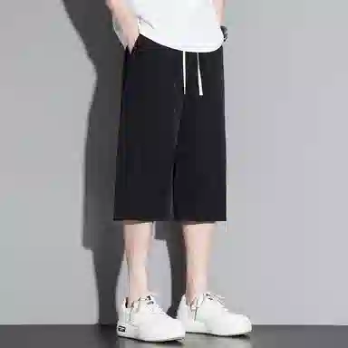 顶峰保罗 无性别主义纯色亲肤透气七分裤美式直筒凉感速干运动宽松时尚百搭抽绳休闲短裤 男女同款