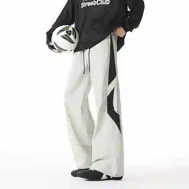 顶峰保罗 美式高街潮牌宽松直筒阔腿运动长裤青少年春秋穿搭通勤潮流百搭情侣款休闲裤 男女同款