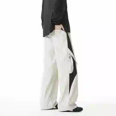 顶峰保罗 美式高街潮牌宽松直筒阔腿运动长裤青少年春秋穿搭通勤潮流百搭情侣款休闲裤 男女同款