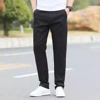 顶峰保罗 纯色薄款冰丝直筒商务长裤无性别主义高级感亲肤舒适百搭休闲裤 男女同款