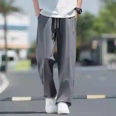 顶峰保罗 无性别主义凉感亲肤透气宽松直筒运动裤子美式潮流轻薄长裤时尚百搭高级感休闲裤 男女同款