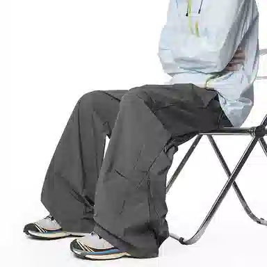 顶峰保罗 纯色宽松直筒运动伞兵裤青少年春秋穿搭美式潮牌高级感情侣潮流百搭通勤阔腿休闲裤 男女同款