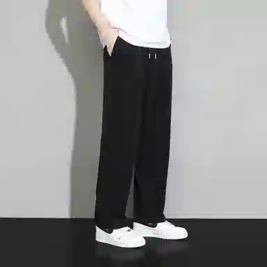 顶峰保罗 冰丝速干薄款字母直筒运动长裤情侣款宽松透气高级感显瘦显高垂感阔腿休闲裤 男女同款