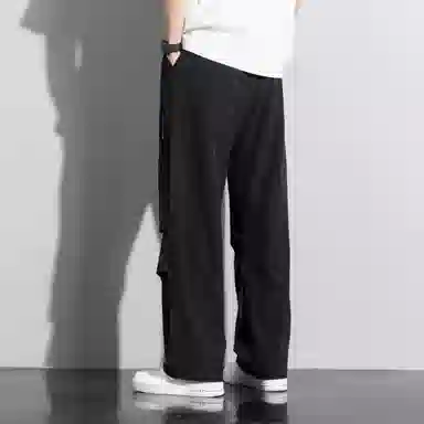 顶峰保罗 冰丝速干工装直筒长裤宽松运动小众百搭设计感潮牌薄款透气舒适阔腿休闲裤 男女同款