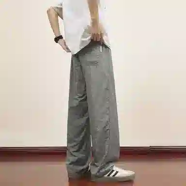 顶峰保罗 冰丝凉感透气运动潮牌长裤薄款速干宽松阔腿休闲裤 男女同款