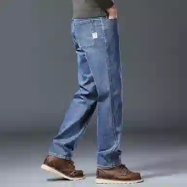 顶峰保罗 无性别主义美式高街潮牌垂感水洗做旧宽松直筒薄款休闲时尚百搭长裤子高端设计感牛仔裤 男女同款