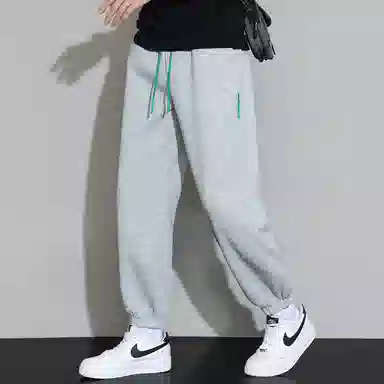 顶峰保罗 无性别主义美式潮流亲肤透气凉感设计感时尚卫裤束脚运动长裤宽松裤子潮牌百搭直筒休闲裤 男女同款