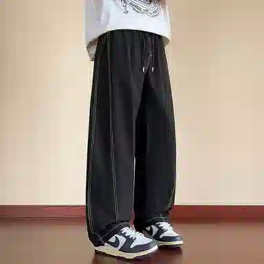 悍戈 宽松大码凉感垂感弹力弯刀时尚百搭运动长裤休闲裤 男女同款