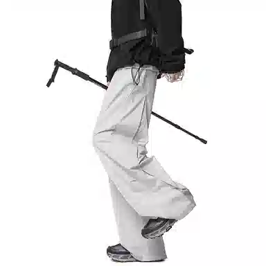 顶峰保罗 纯色宽松直筒运动伞兵裤青少年春秋穿搭美式潮牌高级感情侣潮流百搭通勤阔腿休闲裤 男女同款