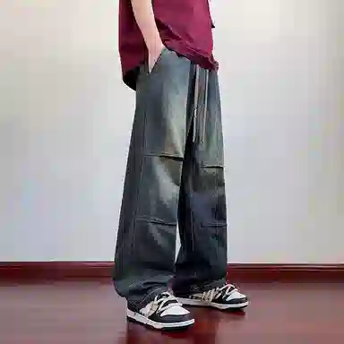 悍戈 秋季时节 美式高街风格青少年宽松透气休闲工装裤大集合牛仔裤 男女同款