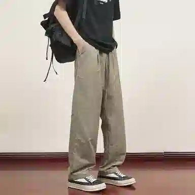 顶峰保罗 冰丝凉感透气运动潮牌长裤薄款速干宽松阔腿休闲裤 男女同款