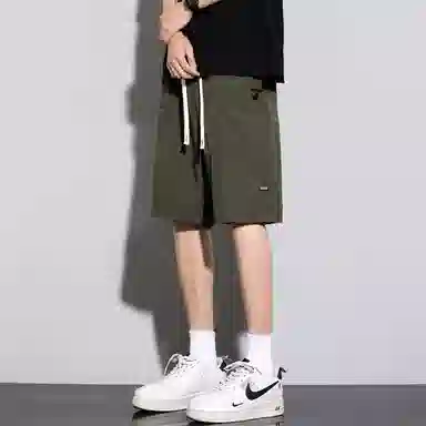 顶峰保罗 冰丝速干薄款纯色简约直筒五分裤无性别主义潮牌宽松舒适高级感运动百搭 休闲短裤  男女同款