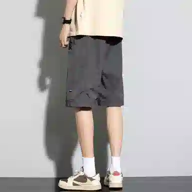 顶峰保罗 冰丝速干薄款纯色简约直筒五分裤无性别主义潮牌宽松舒适高级感运动百搭 休闲短裤  男女同款