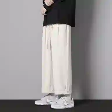 顶峰保罗 两穿直筒美式潮牌宽松运动抽绳长裤无性别主义痞帅时尚百搭简约束脚休闲裤 男女同款