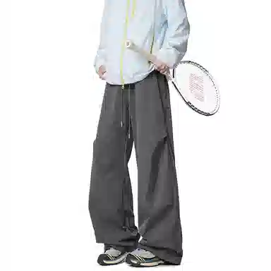 顶峰保罗 纯色宽松直筒运动伞兵裤青少年春秋穿搭美式潮牌高级感情侣潮流百搭通勤阔腿休闲裤 男女同款