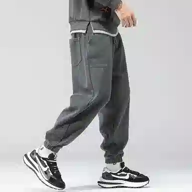 顶峰保罗 工装潮牌宽松薄款透气无性别主义九分哈伦束脚长裤子时尚百搭设计感垂感潮流运动休闲裤 男女同款