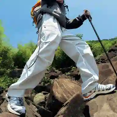 顶峰保罗 美式高街防风防水软壳机能风直筒裤无性别主义户外登山骑行山系伞兵工装褶皱运动阔腿长裤显高显瘦宽松百搭垂感休闲裤 男女同款