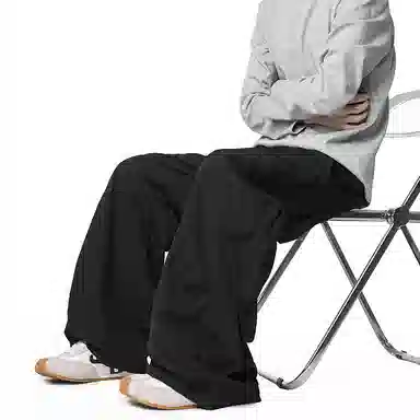 顶峰保罗 纯色宽松直筒运动伞兵裤青少年春秋穿搭美式潮牌高级感情侣潮流百搭通勤阔腿休闲裤 男女同款