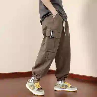 顶峰保罗 纯色运动简约宽松大码舒适通勤日常工装束脚无性别主义透气时尚松紧腰弹力显高显瘦百搭休闲裤 男女同款