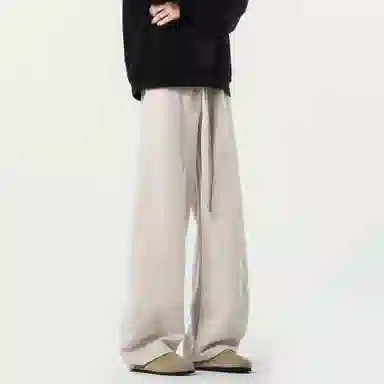 顶峰保罗 美式复古纯色宽松阔腿卫裤无性别主义直筒垂感拖地裤高级感百搭运动休闲裤 男女同款