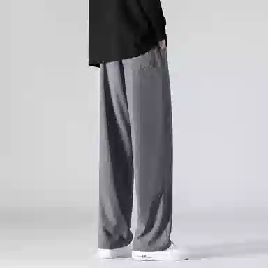 顶峰保罗 潮牌美式高街宽松运动直筒拖地长裤无性别主义痞帅简约纯色时尚百搭垂感休闲裤 男女同款