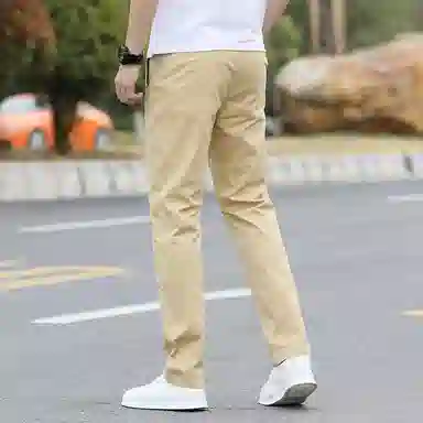 顶峰保罗 纯色薄款冰丝直筒商务长裤无性别主义高级感亲肤舒适百搭休闲裤 男女同款