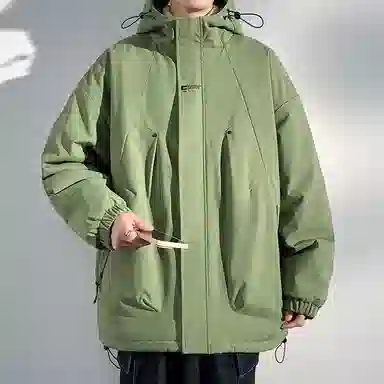 顶峰保罗 山系户外机能运动登山连帽工装长袖棉衣无性别主义潮牌休闲直筒上衣加厚多口袋宽松百搭舒适保暖耐磨棉服 男女同款