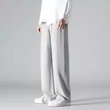顶峰保罗 潮牌美式高街宽松运动直筒拖地长裤无性别主义痞帅简约纯色时尚百搭垂感休闲裤 男女同款