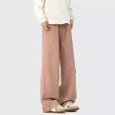 顶峰保罗 美式腊肠小狗刺绣直筒阔腿长裤百搭宽松重磅情侣潮牌凉感透气设计感显瘦显高休闲裤 男女同款