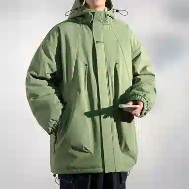 顶峰保罗 山系户外机能运动登山连帽工装长袖棉衣无性别主义潮牌休闲直筒上衣加厚多口袋宽松百搭舒适保暖耐磨棉服 男女同款