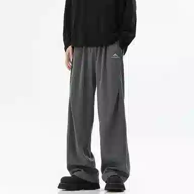 顶峰保罗 凉感透气美式压褶垂感外穿长裤子无性别主义潮流薄款舒适宽松百搭高级感直筒休闲裤 男女同款