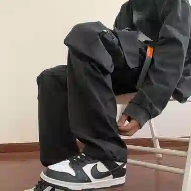 顶峰保罗 美式痞帅薄款简约工装直筒长裤大口袋设计感潮牌宽松小众百搭高街凉感舒适休闲裤 男女同款