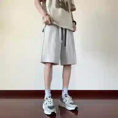 顶峰保罗 复古港风高街痞帅凉感舒适直筒五分裤无性别主义潮牌宽松小众百搭高级感休闲短裤 男女同款