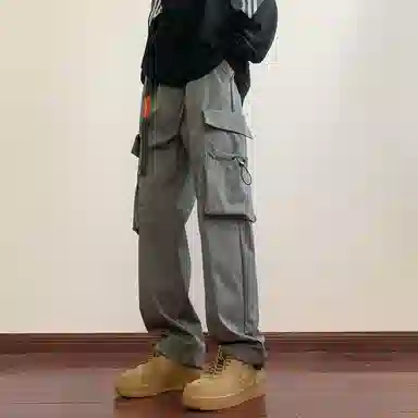 顶峰保罗 美式痞帅薄款简约工装直筒长裤大口袋设计感潮牌宽松小众百搭高街凉感舒适休闲裤 男女同款