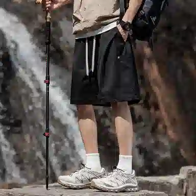 顶峰保罗 冰丝大口袋工装薄款宽松大码运动五分裤子无性别主义潮流痞帅时尚百搭设计感休闲短裤 男女同款