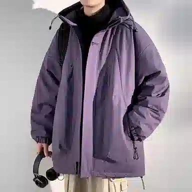 顶峰保罗 山系户外机能运动登山连帽工装长袖棉衣无性别主义潮牌休闲直筒上衣加厚多口袋宽松百搭舒适保暖耐磨棉服 男女同款