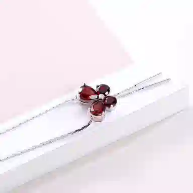 石头记 优雅气质轻奢 石榴石 项链 女款