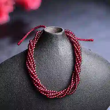 石头记 灵雨系列 国潮新中式素圈小众设计 转运珠 高级感 石榴石 手链 女款