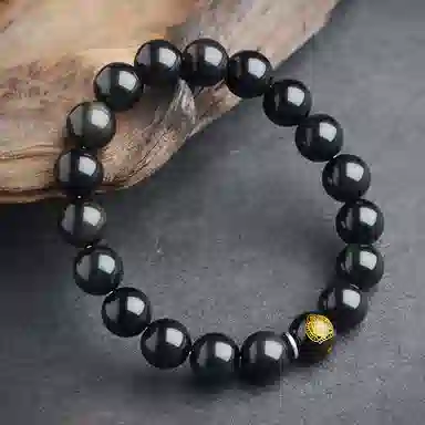 石头记 转运佛珠高级感 黑曜石 玉石手串 男女同款情侣款