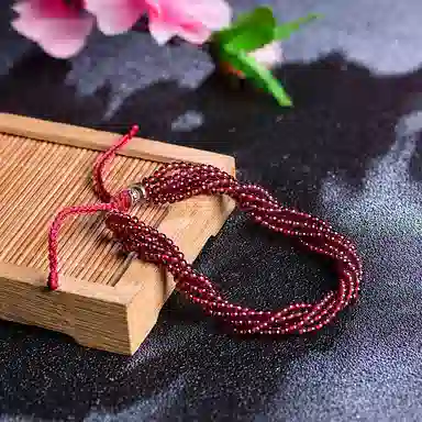 石头记 灵雨系列 国潮新中式素圈小众设计 转运珠 高级感 石榴石 手链 女款