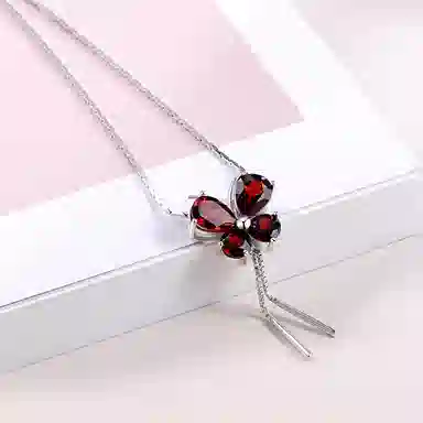 石头记 优雅气质轻奢 石榴石 项链 女款