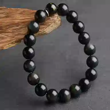 石头记 转运佛珠高级感 黑曜石 玉石手串 男女同款情侣款